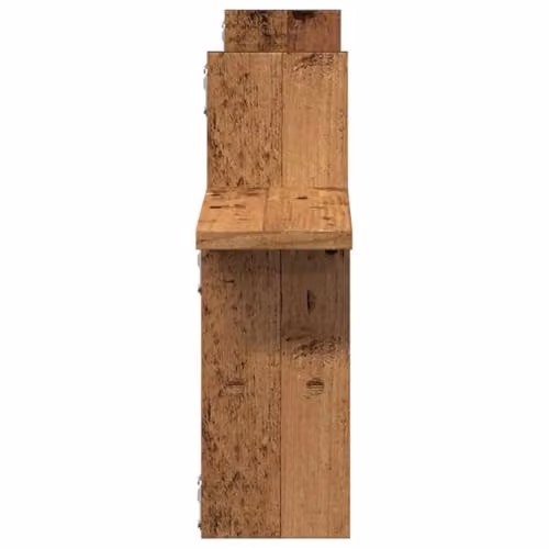 vidaXL Set of 2 Wall Mounted Shelves in Old Wood Brown, W/D/H: 38 x 12 x 38 cm – 3
