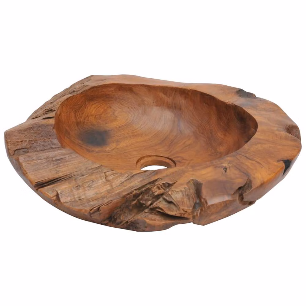 Berkfield Home Solid Teak Basin in Brown, 45 cm – 2