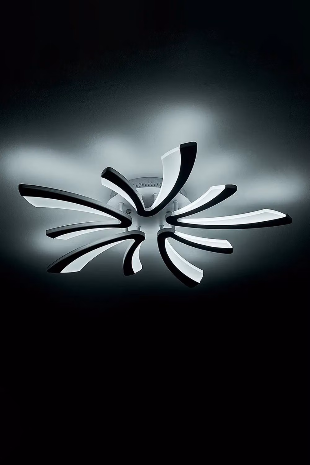 Living and Home Modern Organic Shaped White LED Flush Mount Ceiling Light – 3
