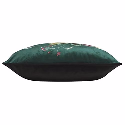 Evans Lichfield Midnight Garden Birds Printed Velvet Cushion in Blue and Green, 43 x 43 cm – 3