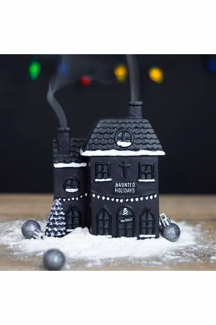KDMD Haunted Holiday House Ceramic Incense Cone Burner in Black – 3