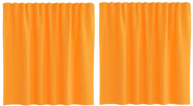 Berkfield Home Orange Voile Fabric Curtains with Rod Pockets, 2 Pack