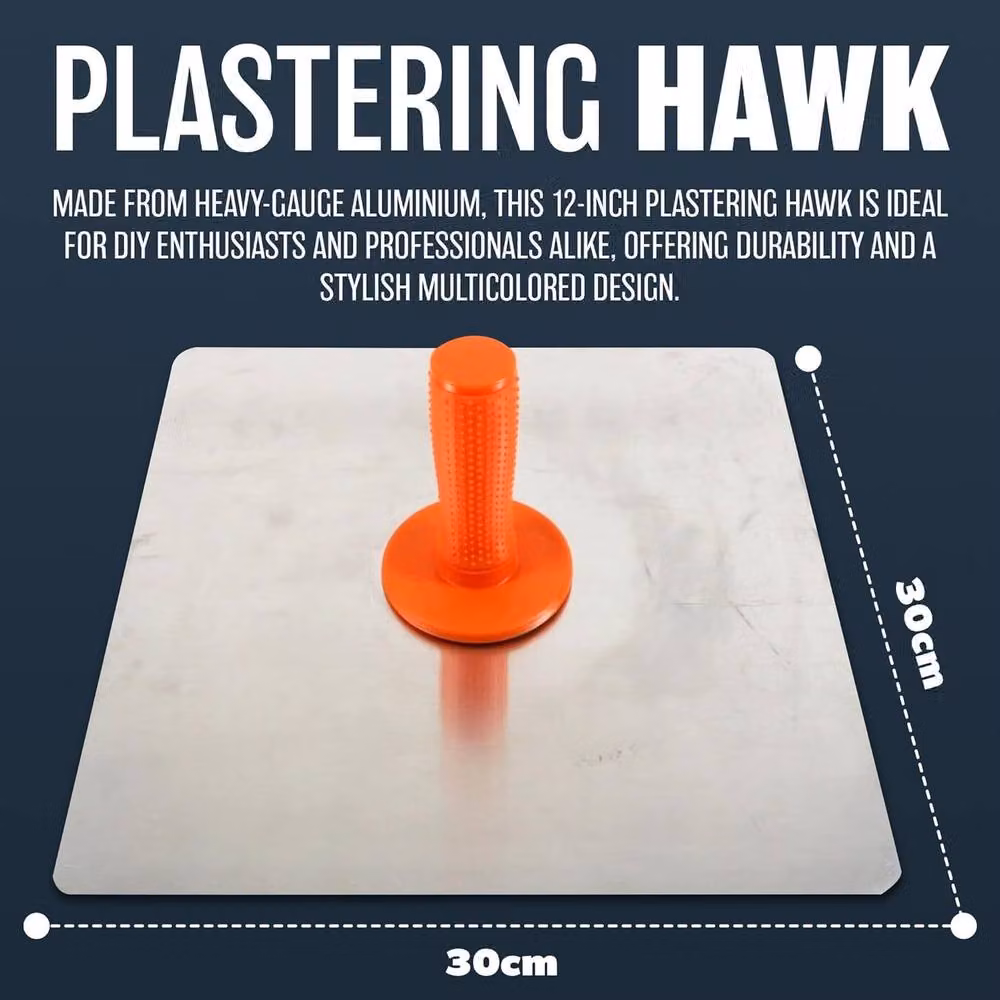 Marksman 12 Inch Aluminium Plastering Hawk with Rounded Corners in Silver – 2