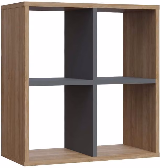 Decorotika Modern Oak and Anthracite Wood Side Table