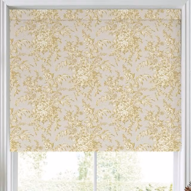 Laura Ashley Picardie Gold Semi-Transparent Floral Made to Measure Roller Blind