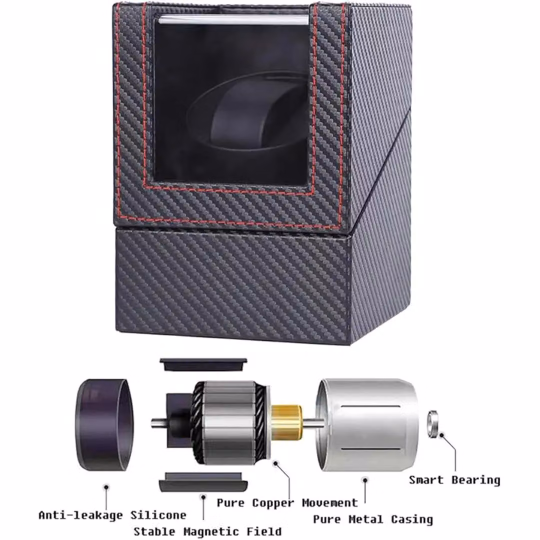 SPETLEK Single Automatic Watch Winder Display Case in Black – 3