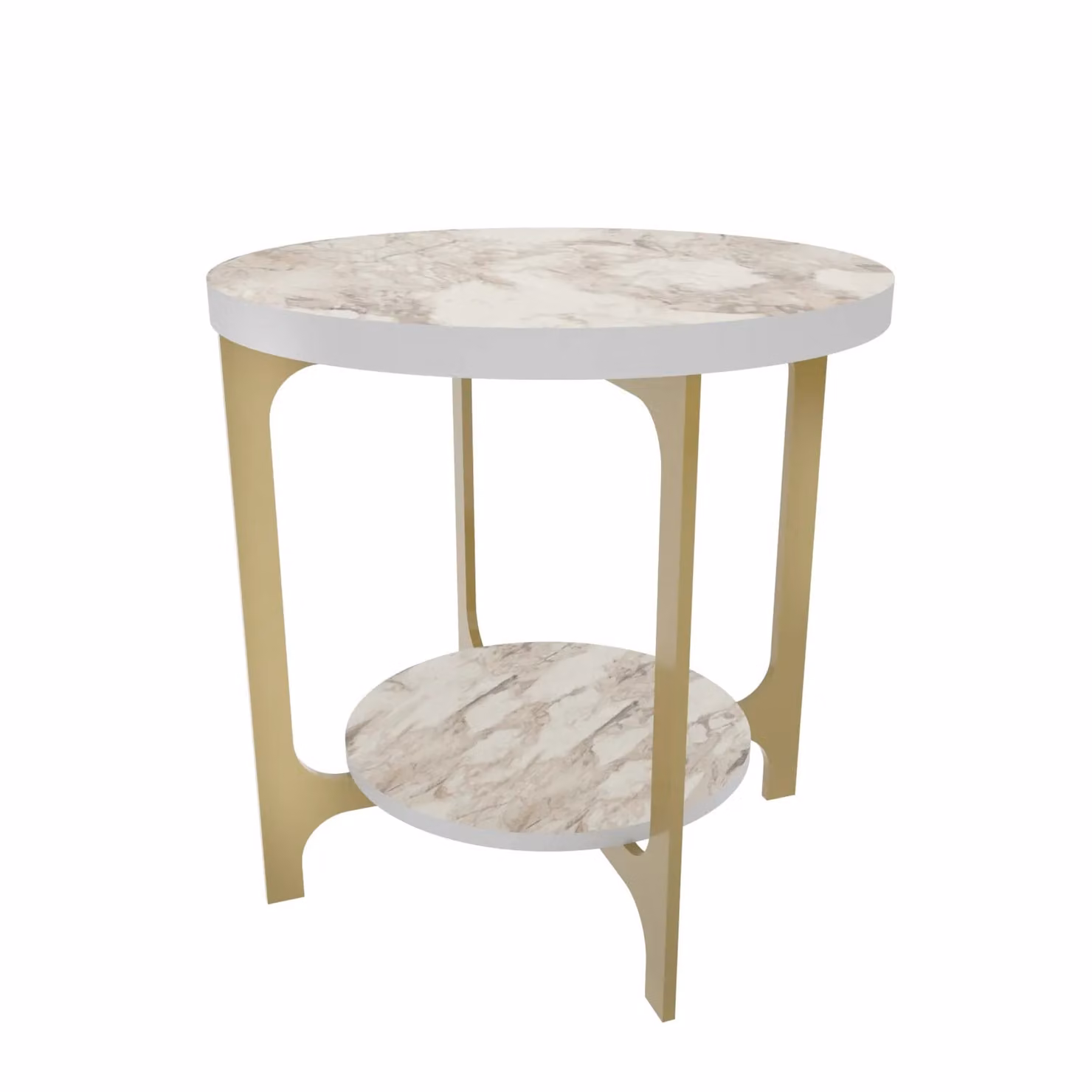 Decorotika Versy Round Side End Table in White – 2