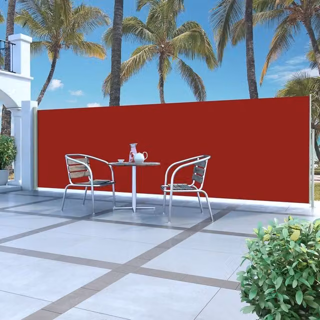 Berkfield Home Red Retractable Side Awning, W: 500 cm, H: 160 cm