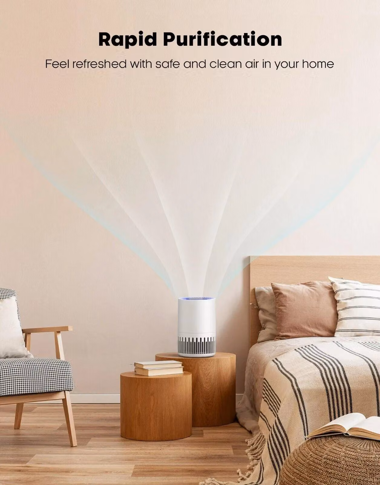 PureMate White Air Purifier with True HEPA Filter, Sleep Mode and Night Light – 2
