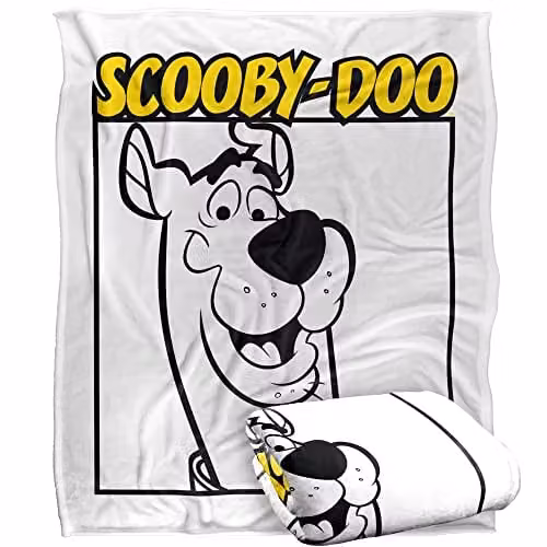 LOGOVISION Scooby Doo White Fluffy Fleece Throw Blanket W/D/H: 152 x 127 x 1 cm