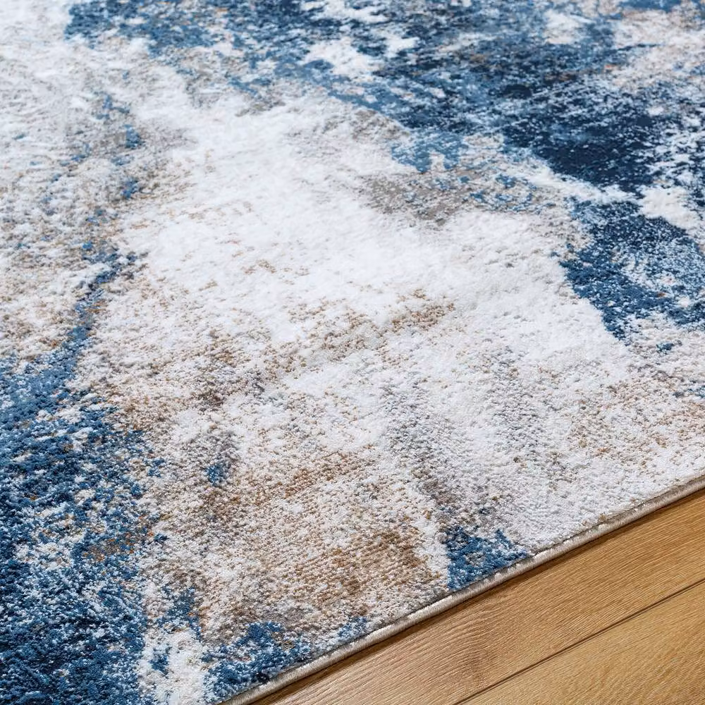 Livabliss Allegro Abstract Modern Marble Living and Dining Rug in Grey, Blue and Brown, W: 200 cm, D: 275 cm – 3