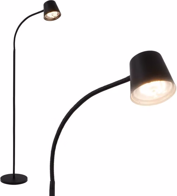 Briloner Black Dimmable Rechargeable LED Floor Lamp with Warm White Light – 1
