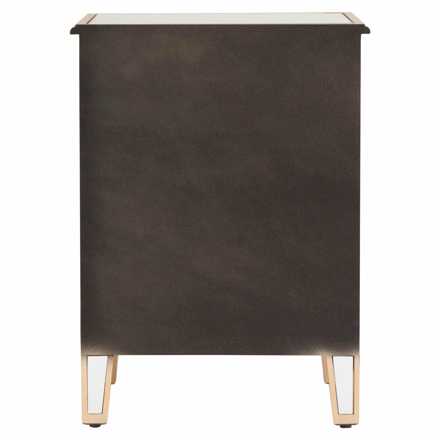 Orsina Modern Geometric Side Table with Glass Top in Gold and Beige, W/D/H: 40 x 50 x 68 cm – 2