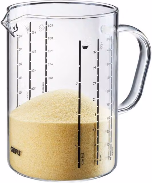 Gefu METI Measuring Jug with Printed Scale, 1 l, Transparent Glass – 1