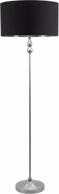 ValueLights Maggie Black and Chrome Candlestick Floor Lamp with Bulb