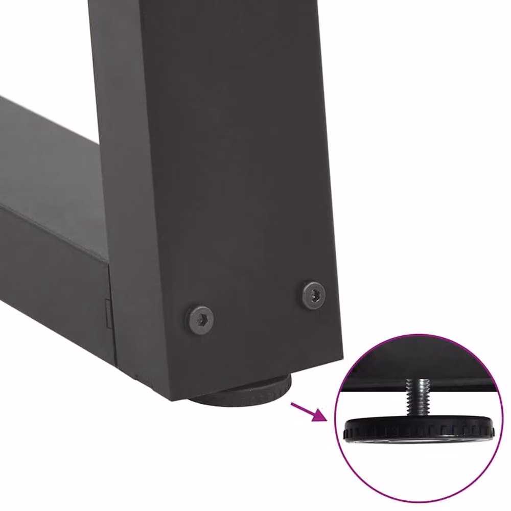 Berkfield Home V-Shape Dining Table Legs, 3 Piece Set, Anthracite Black Steel, H: 70 x (72-73.3) cm – 3