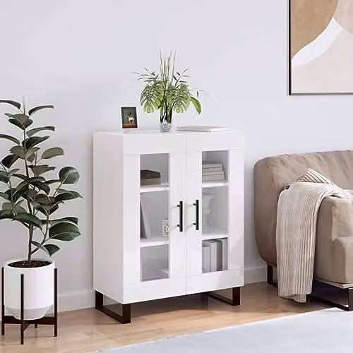 vidaXL Glossy White Sideboard W/D/H: 69.5 x 34.0 x 90.0 cm – 2