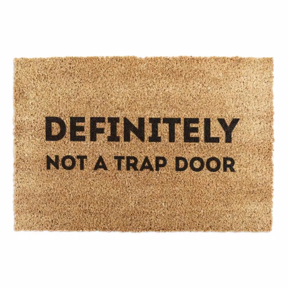 Artsy Mats Definitely Not A Trap Door Doormat in Brown, W/D: 90 x 60 cm – 2