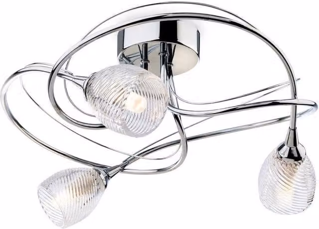 Netlighting Henley 3 Light Flush Ceiling Light in Chrome with Transparent Glass and G9 Base