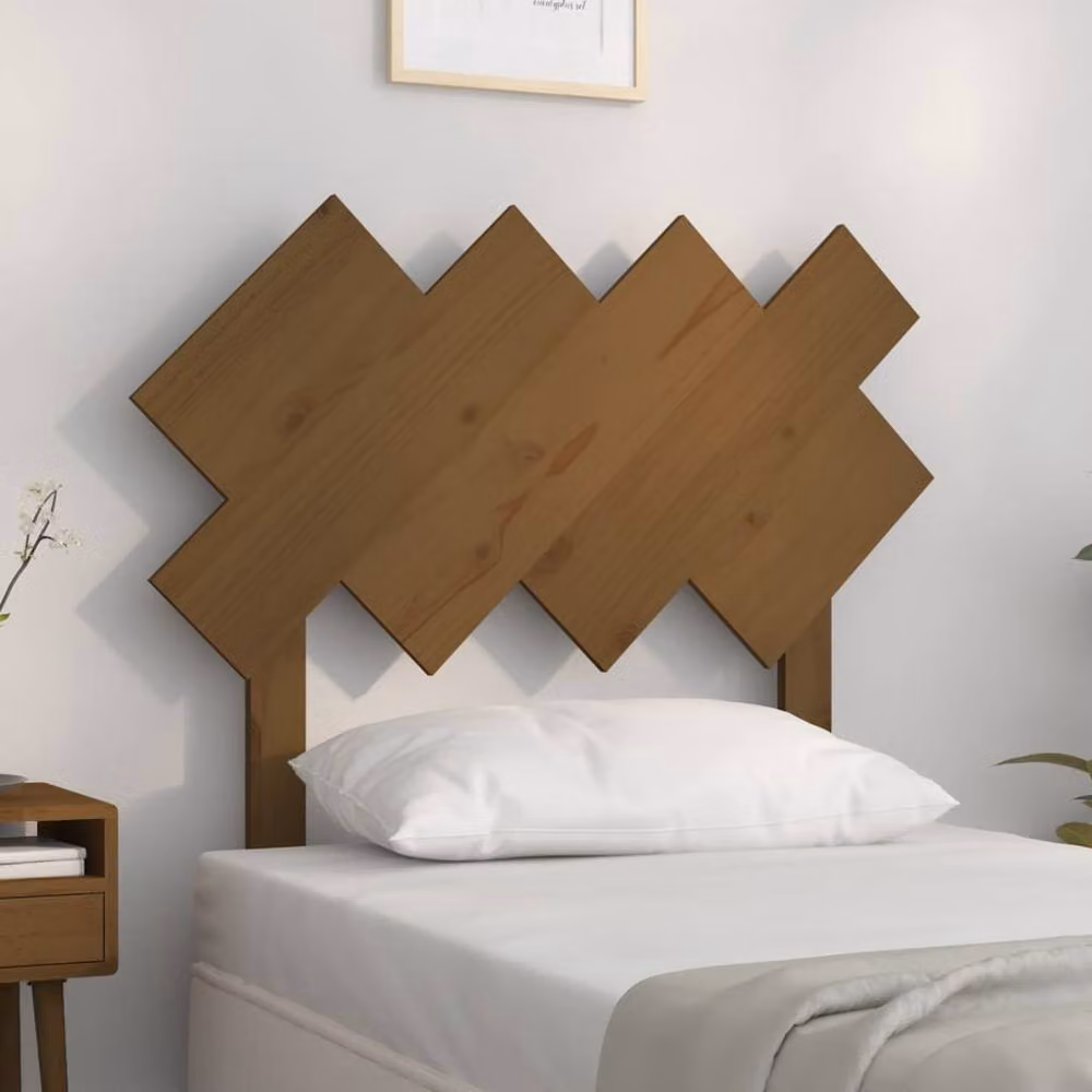 Berkfield Home Rustic Solid Wood Pine Bed Headboard in Honey Brown, W/D/H: 92 x 3 x 81 cm – 2