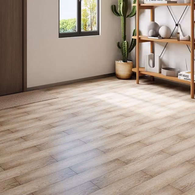 Livingandhome 36-Piece Self-Adhesive Wood-Look PVC Flooring in Beige and Brown