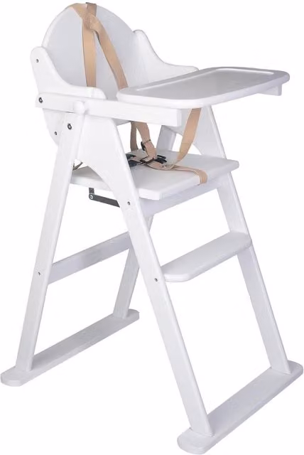 Safetots Deluxe Putaway Folding Wooden High Chair in White