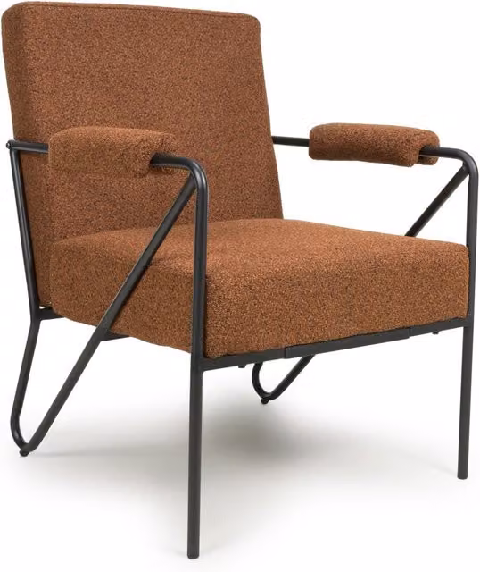 Shankar Oslo Speckled Armchair in Orange and Black with Metal Frame