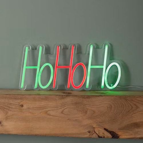 Samuel Alexander Ho Ho Ho Christmas Neon Flex LED Hanging Sign, W: 40 cm, H: 18 cm – 2
