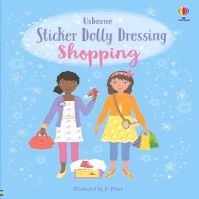 Fiona Watt Sticker Dolly Dressing Shopping Paperback Book, Multicolour