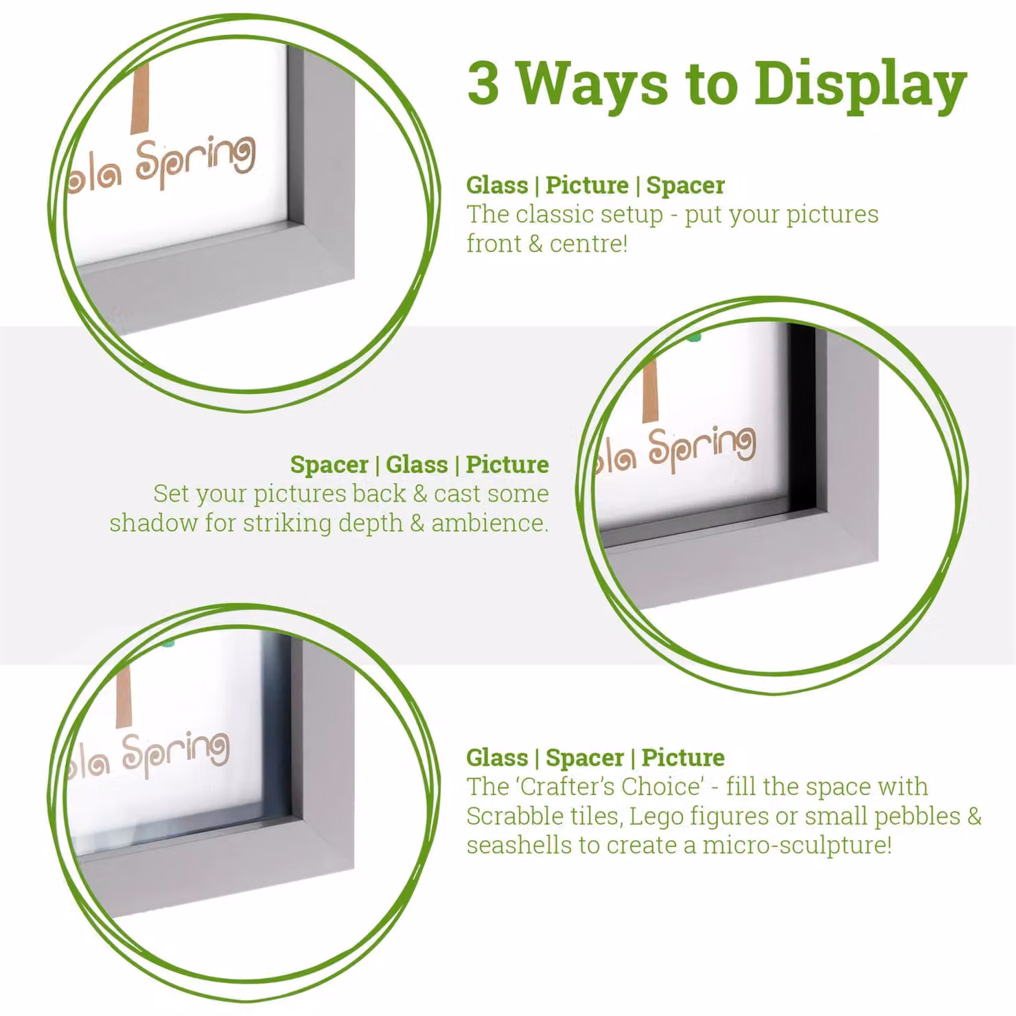 Nicola Spring Pack of 2 Black Rectangular 3D Deep Box Photo Frames, W/H: 20.32 x 25.4 cm – 2