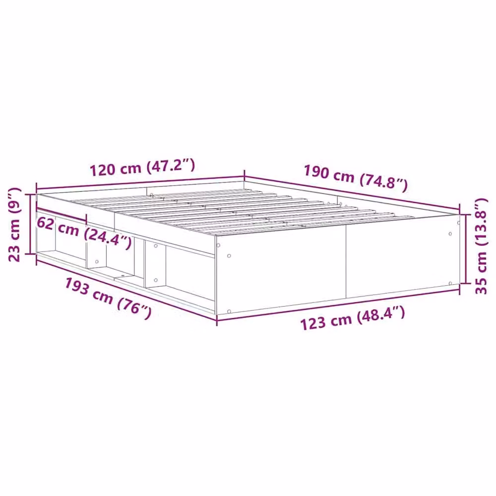 Berkfield Home Artisan Oak Small Double Bed Frame, Brown – 3
