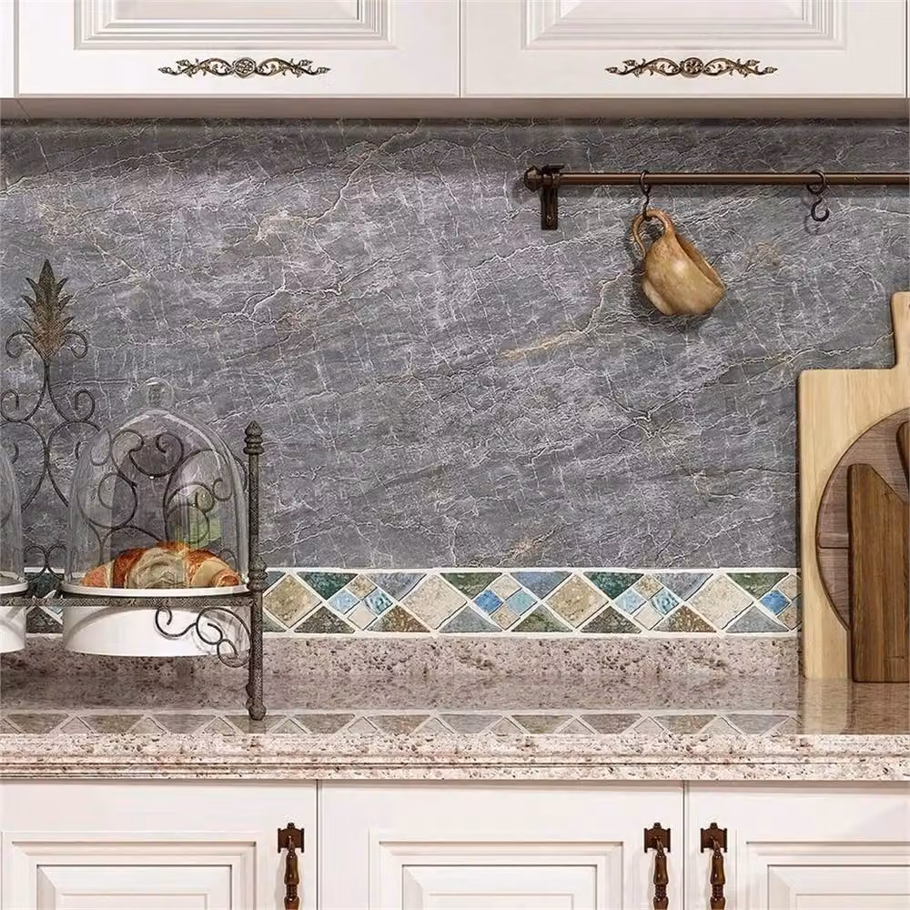 Nordara Grey Marble Self Adhesive Kitchen Worktop and Cupboard Vinyl Wrap Film – 3