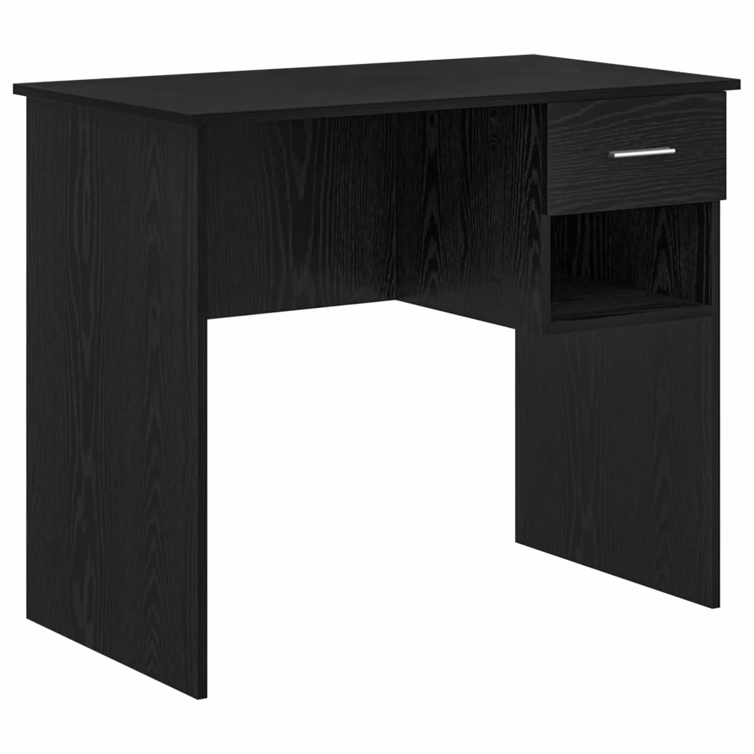 Berkfield Modern Black Oak Writing Desk with Storage, W/D/H: 90 x 49.5 x 75 cm – 2
