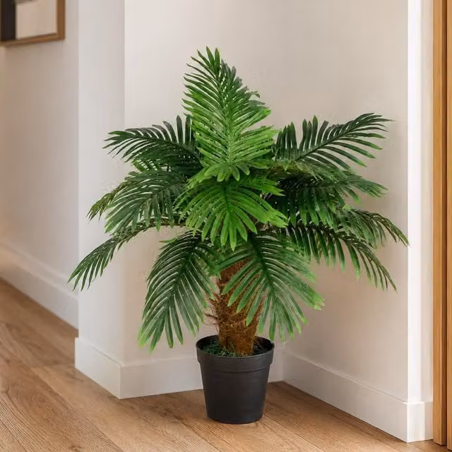 Leaf Design UK Large Realistic Artificial Palm Tree in Green and Brown, Height: 100 cm – 1