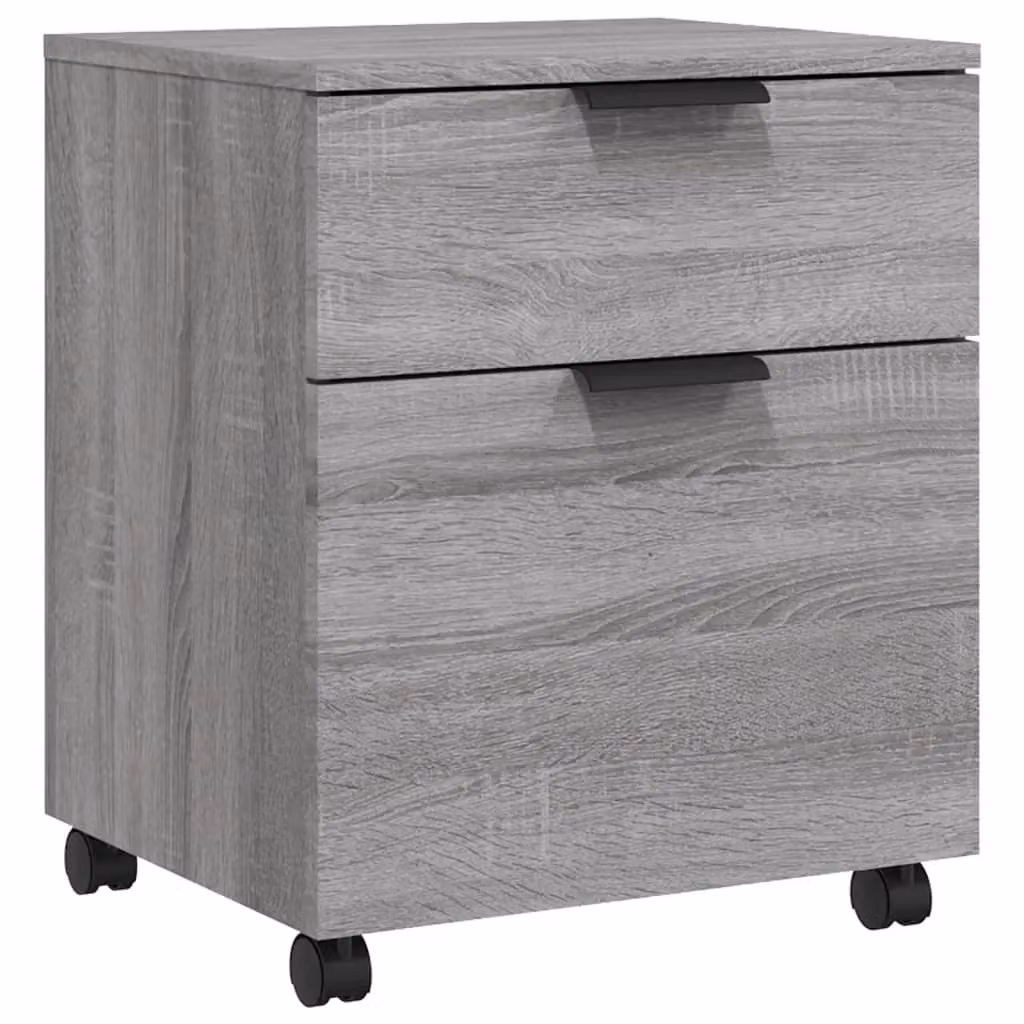 Berkfield Home Mobile File Cabinet in Grey Sonoma with Castors, W: 45 cm, D: 38 cm, H: 54 cm – 2