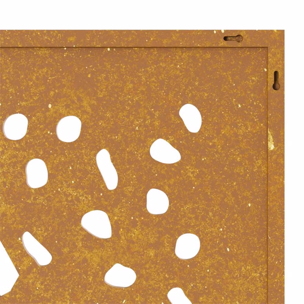Berkfield Brown Corten Steel Floral Wall Decoration with Leaf Design, W: 105 cm, H: 55 cm – 3