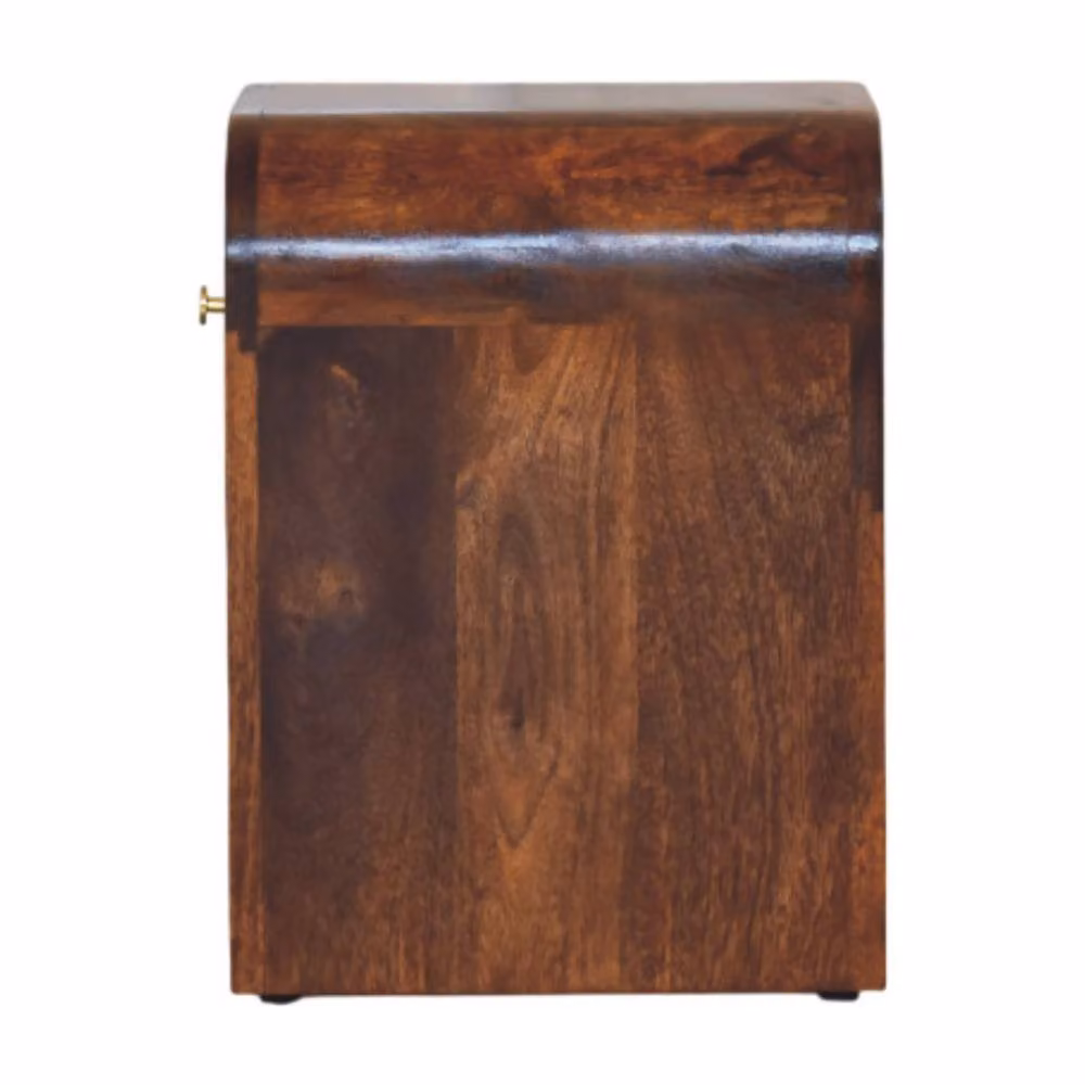 Direct Wicker Mini Darcy Solid Wood Nightstand with 1 Drawer in Dark Brown, W/D/H: 30 x 30 x 40 cm – 4