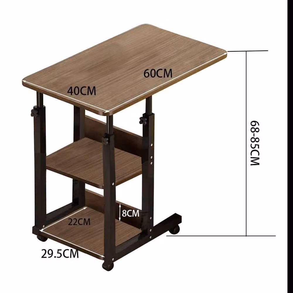 FORGEVIO Adjustable Round Side Table and Laptop Stand in Brown – 2