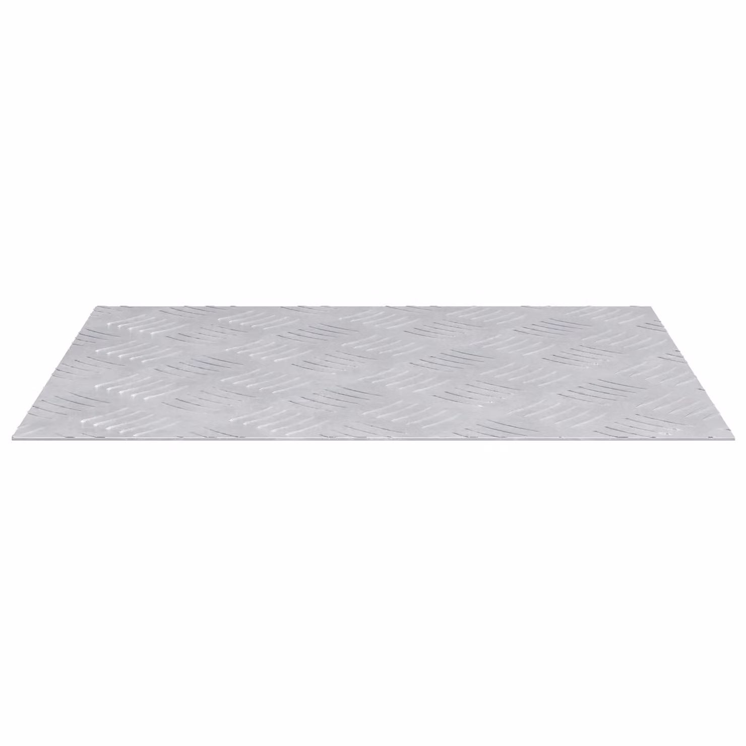 Berkfield Home Anti-Slip Aluminium Checker Plates, 2 Pieces, Silver, W: 50 cm, D: 40 cm – 2