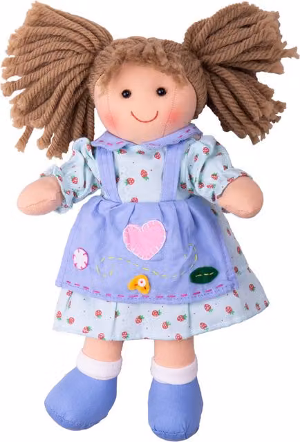 Bigjigs Toys Grace Fabric Doll in Purple, Blue and Multicolour