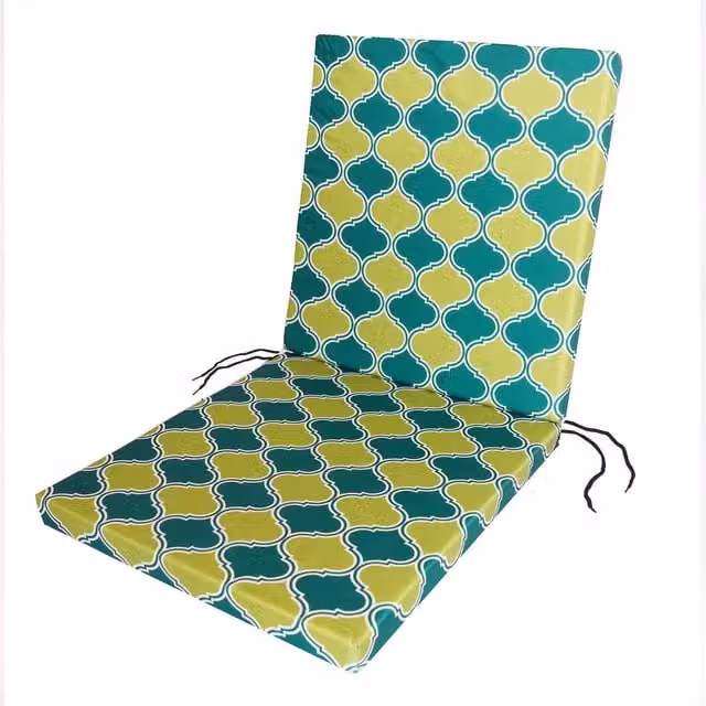 Roseley Water Repellent Rectangular Low Back Outdoor Chair Pads in Green