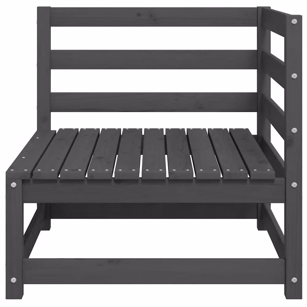 Berkfield Home 2-Piece L-Shape Garden Corner Sofa Set in Grey Solid Pine Wood with Cushions – 4
