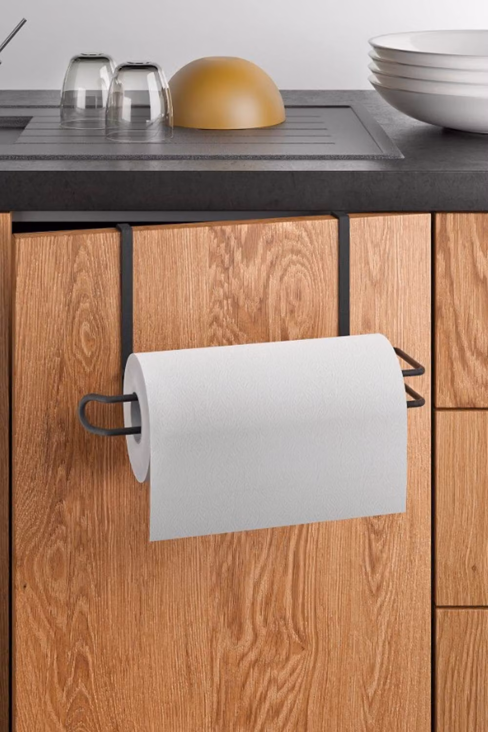 Metaltex Lava Easy-Roll Under Shelf Kitchen Roll Holder in Black – 2