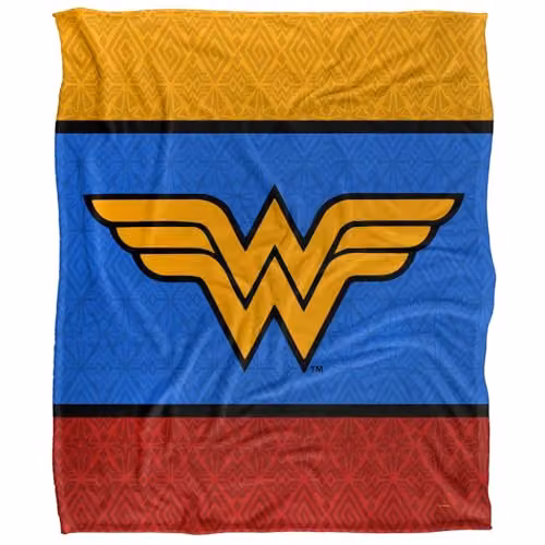 DC Comics Wonder Woman Super Soft Microfibre Throw Blanket, Multicolour, W: 152 cm, D: 127 cm – 1