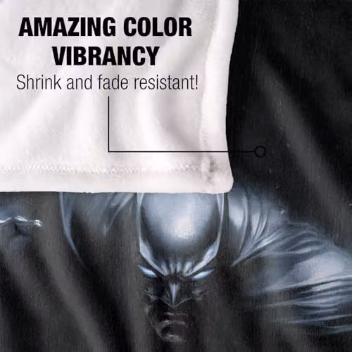 LOGOVISION Batman Dark Highlight Super Soft Silky Touch Fleece Throw Blanket, Black and Multicolour, W: 91.44 cm x L: 147 cm – 3