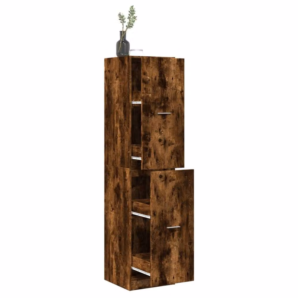 Berkfield Home Apothecary Cabinet in Smoked Oak Brown, W: 40 cm, D: 41 cm, H: 174.5 cm – 2