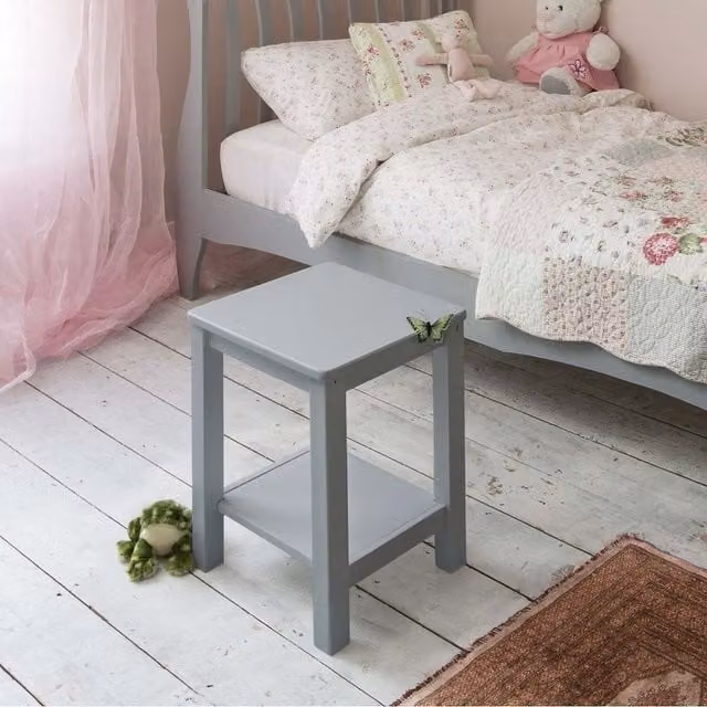 Noa and Nani Sussex Bedside Cabinet Side Table in Grey Pine Wood