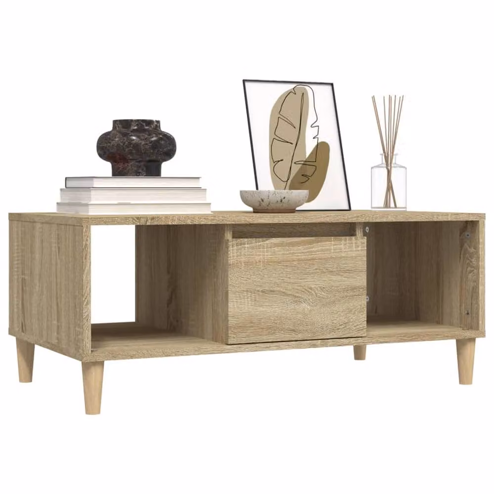 Berkfield Home Sonoma Oak Coffee Table, Brown, W: 90 cm, D: 50 cm, H: 36.5 cm – 3