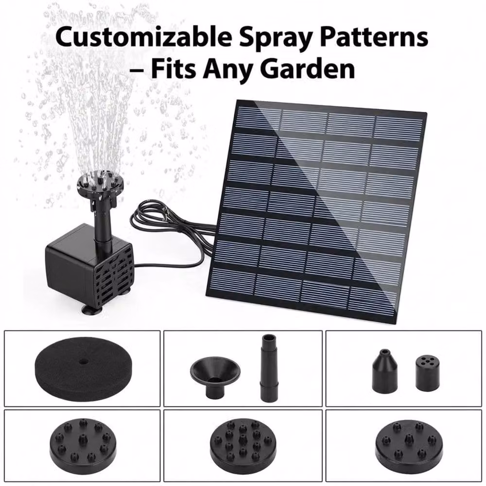 EONLION Black Solar Powered Garden Pond Fountain Pump – 2