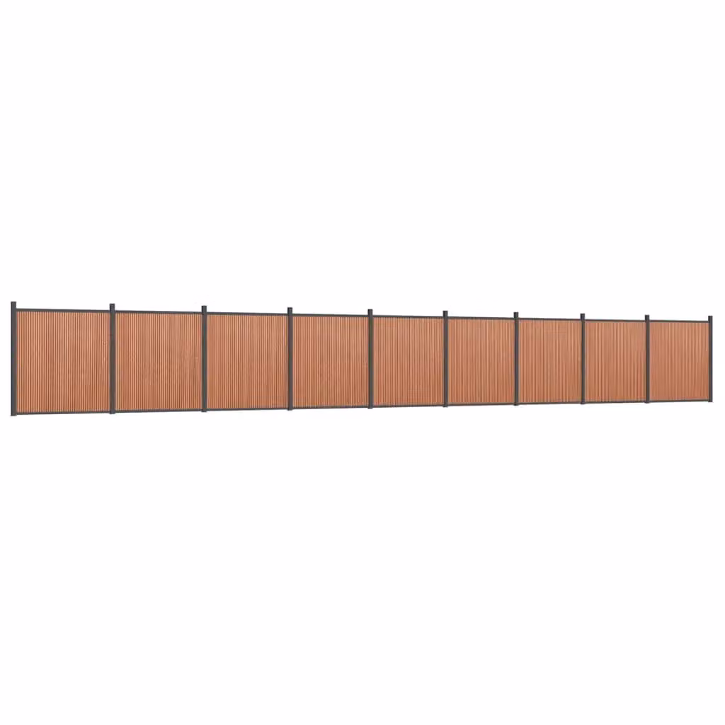 Berkfield Home Brown WPC and Aluminium Opaque Fence Panel, W: 1564 cm, H: 186 cm – 2